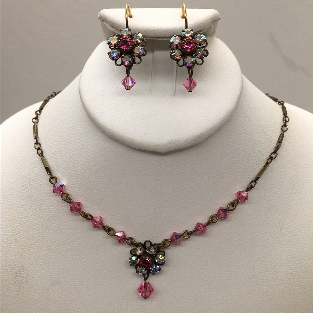 Liz Palacios SF Crystal Necklace & Earring Set